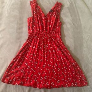 Red floral dress